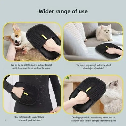 Cat Hair Gloves Wool Removal Gloves De-Static Dusting Brush For Dogs&Cats Supplies For Dogs & Cats Rabbits L/Shorthair/Curlyhair