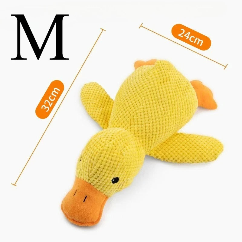 Plush Companion Sleeping Duck Dog Toys for Small Large Dogs Bite Resistant Teeth Grinding Sound Relief Duck Sound Toy