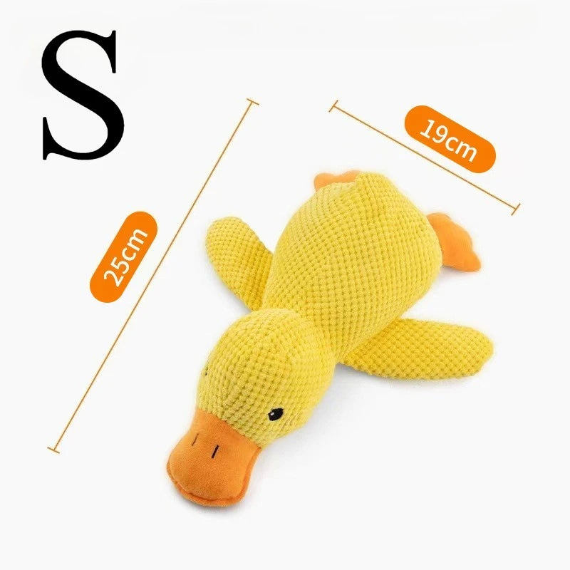Plush Companion Sleeping Duck Dog Toys for Small Large Dogs Bite Resistant Teeth Grinding Sound Relief Duck Sound Toy